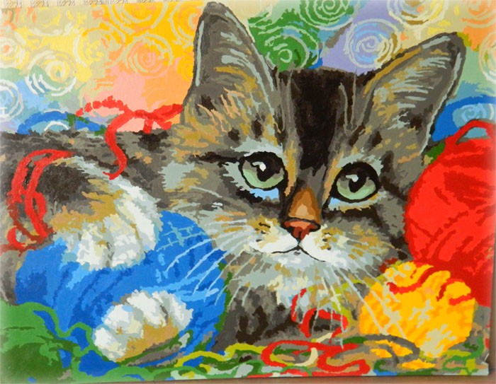 Раскраски по номерам на холсте с котами